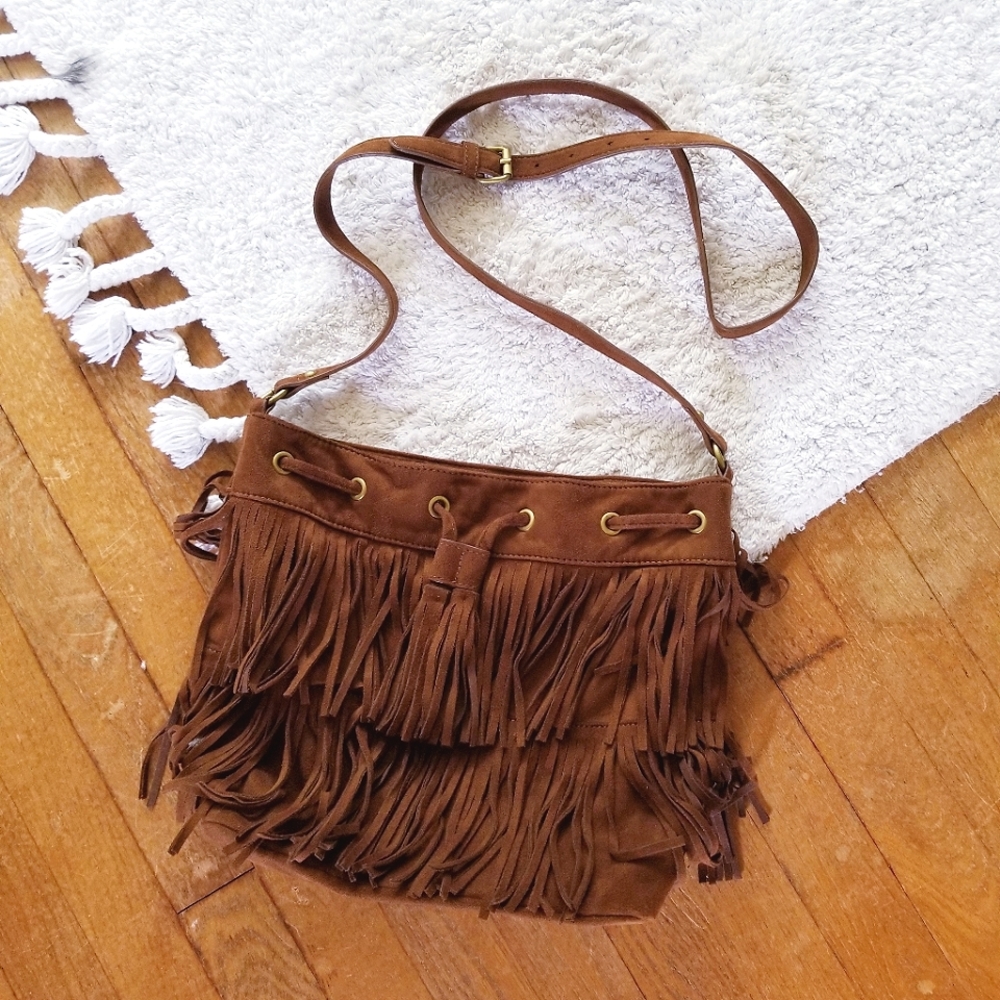 Express ◇ Brown Boho Fringe Crossbody ◇ Purse